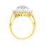 Anillo de Diamantes en Clúster Ovalado de Oro Amarillo de 10K - Talla 7