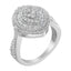 Bague cocktail en diamant halo en argent sterling .925 - Taille 7