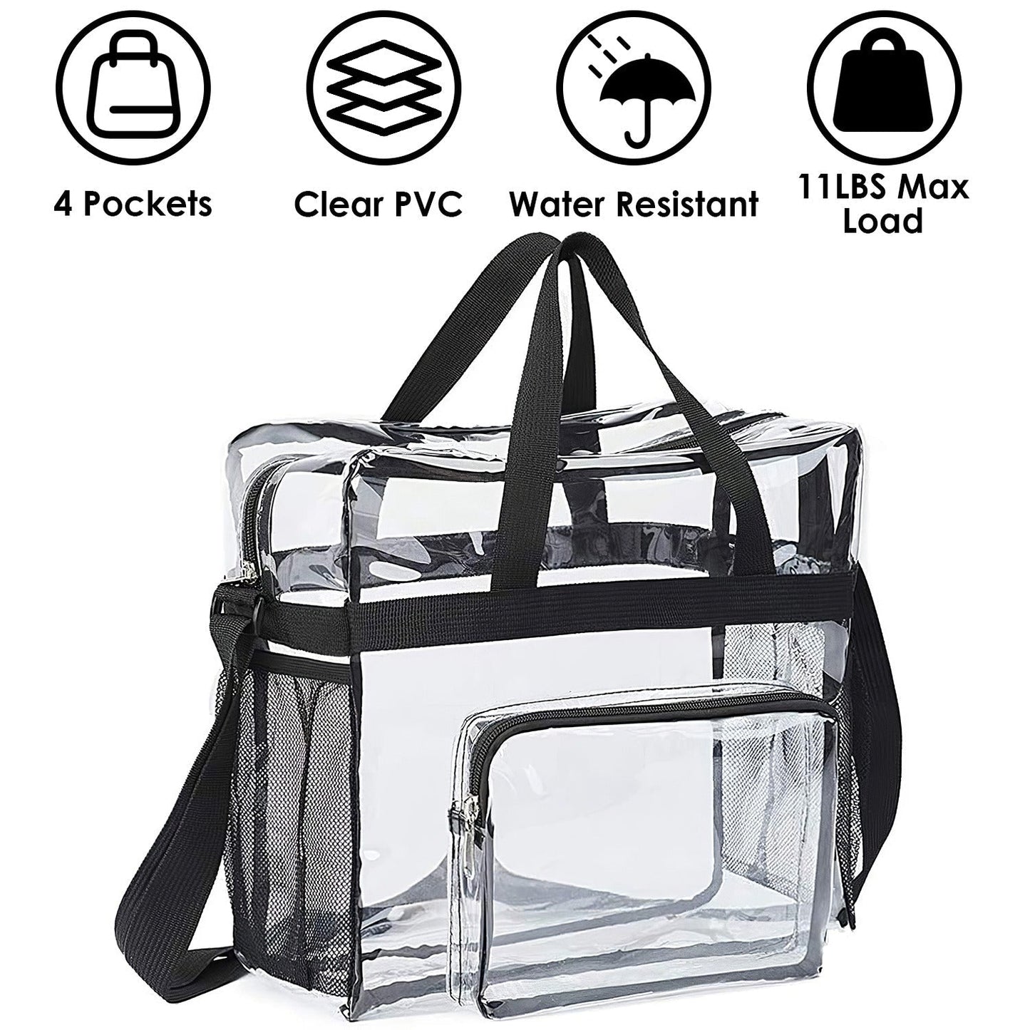 LJG Clear Crossbody Bag - Stadium Approved Transparent Tote