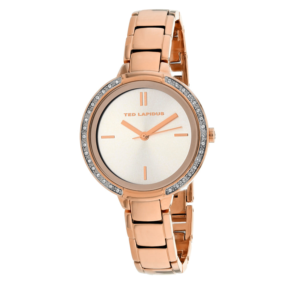 Montre classique en rose gold pour femmes Ted Lapidus