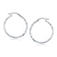 14k White Gold Diamond Cut Hoop Earrings