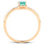 Anillo de Compromiso de Esmeralda Zambiana de 0.59 Quilates y Diamante en Oro Amarillo de 14K