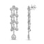 18K White Gold Diamond Double Teardrop Dangle Earrings
