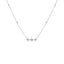 Collier en diamant princesse 3 pierres en or blanc 10K - 18 pouces