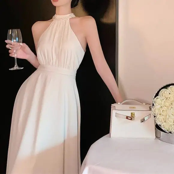 Vestido Francés de Verano para Mujeres en Color Blanco Roto