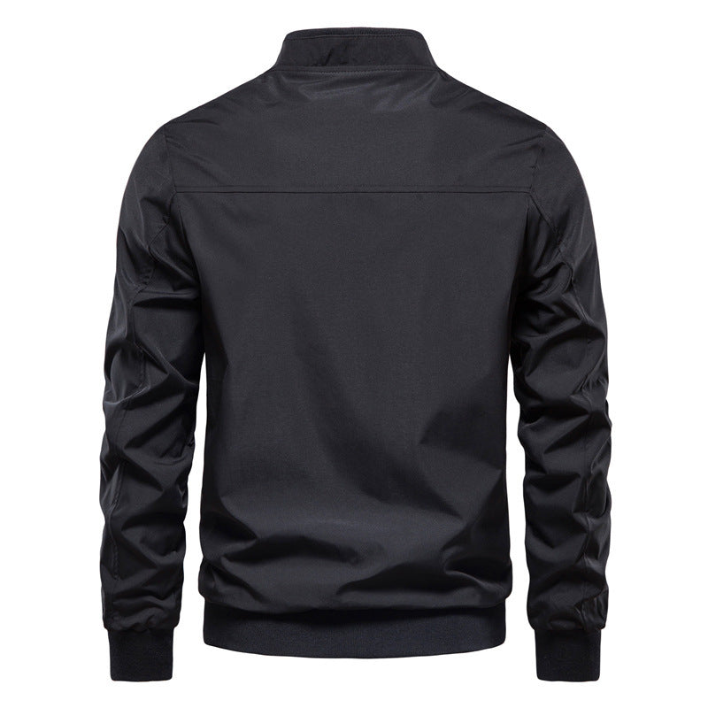 Men's Casual Zip-up Bomber Jacket with Pockets