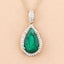 IGI Certified 3.22 Carat Zambian Emerald & Diamond 14K Gold Pendant