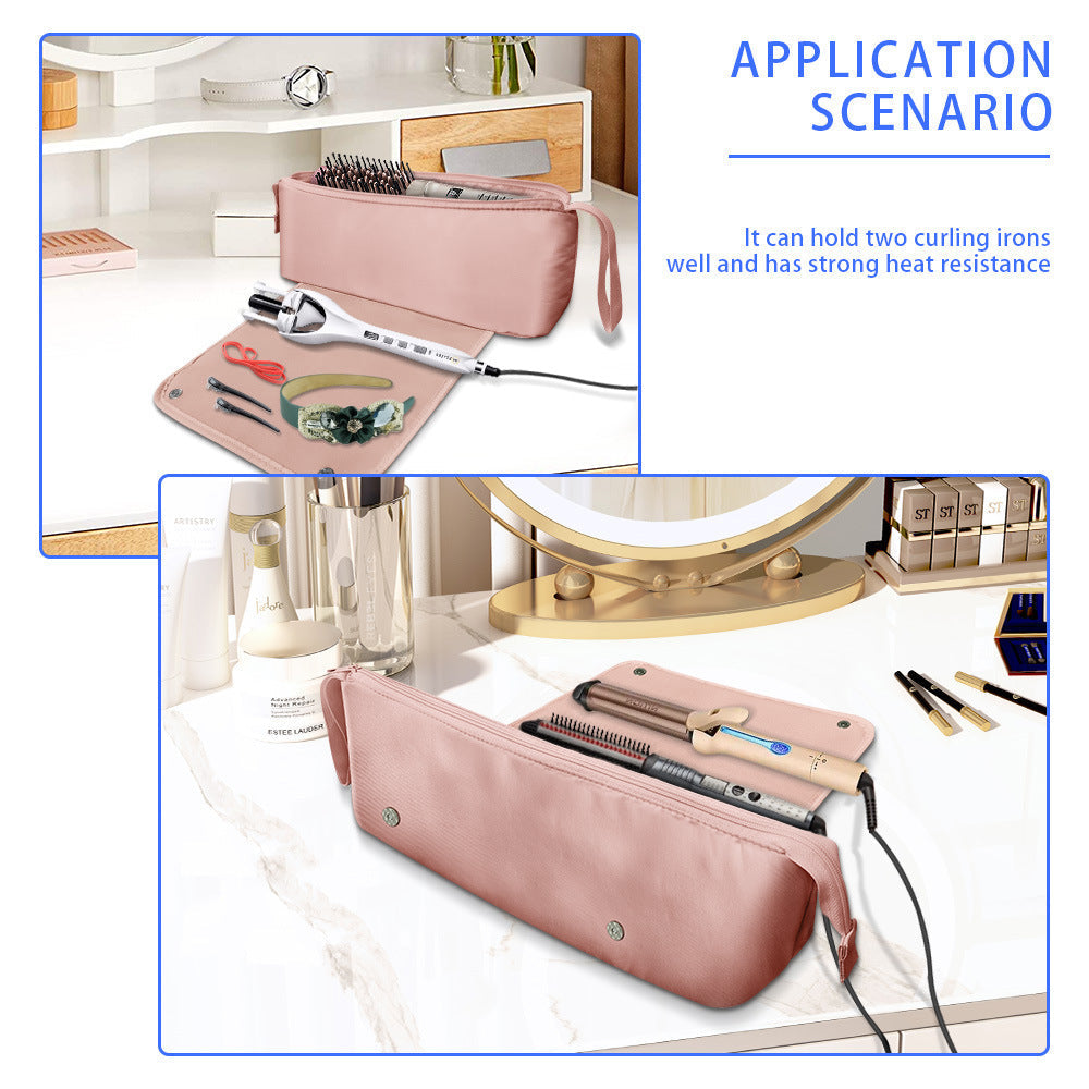 Portable Travel Anti-Scald Hair Curler and Dryer Bag