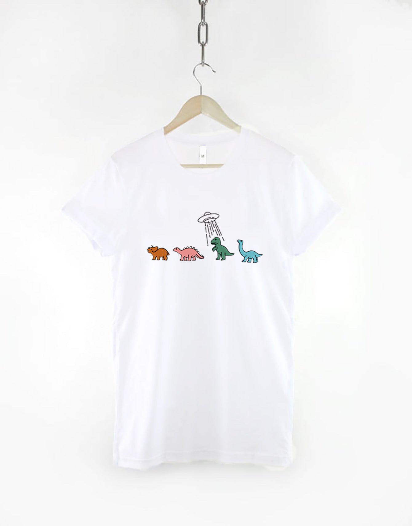 Round-neck Dinosaur Print Short Sleeve T-Shirt