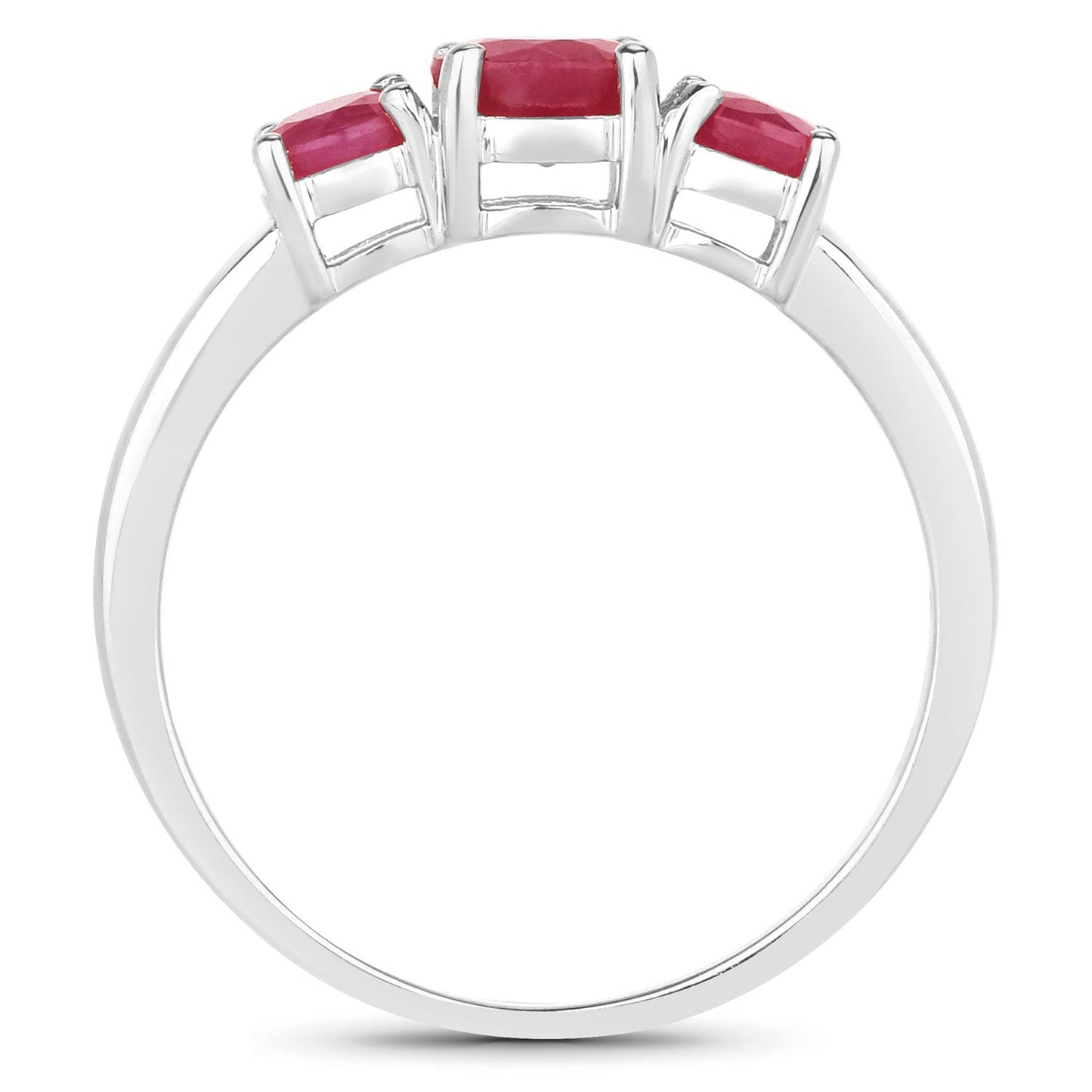 Anillo de Compromiso de Rubí Genuino de 1.15 Quilates en Oro Blanco de 14K