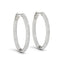 Boucles d'oreilles créoles en diamant en or blanc 14k - Design double face