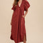 Robe Midi à Manches Bouffantes Smockée pour Femmes