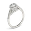 Bague de fiançailles en diamant taille ronde en or blanc 14 carats avec pavé