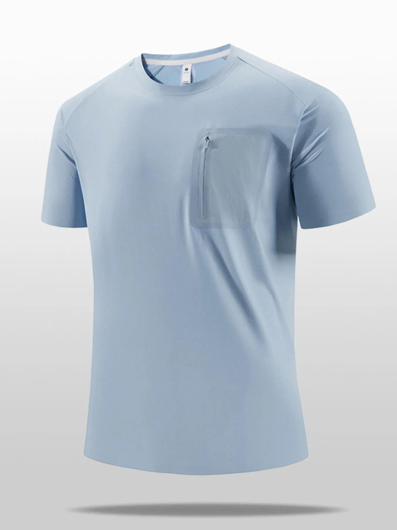T-shirt à séchage rapide pour hommes grande taille avec poche zippée