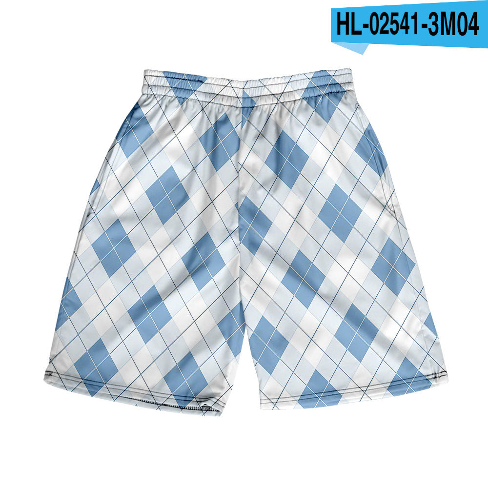 Men's Plaid Casual Beach Shorts