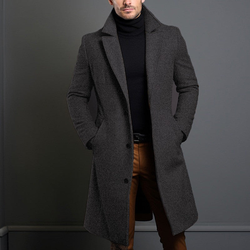 Manteau trench mi-long pour homme - Manteau d'affaires décontracté
