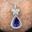 Pendentif en Tanzanite et Diamant Blanc de 5,54 Carats en Or Blanc 18K