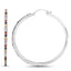 2.24 Carat Multi Sapphire .925 Sterling Silver Hoop Earrings