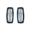 Boucles d'oreilles en argent sterling avec diamants bleus et blancs élégants