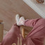 Conjunto de Sudadera con Detalle de Encaje y Pantalones de Hombros Caídos