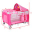 Foldable Baby Crib Playpen with Mosquito Net - Pink