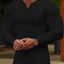 Camiseta de manga larga deportiva de talla grande para hombre con cuello notch