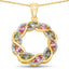 Colgante Elegante de Zafiro Verde y Zafiro Rosa de 1.83 Quilates
