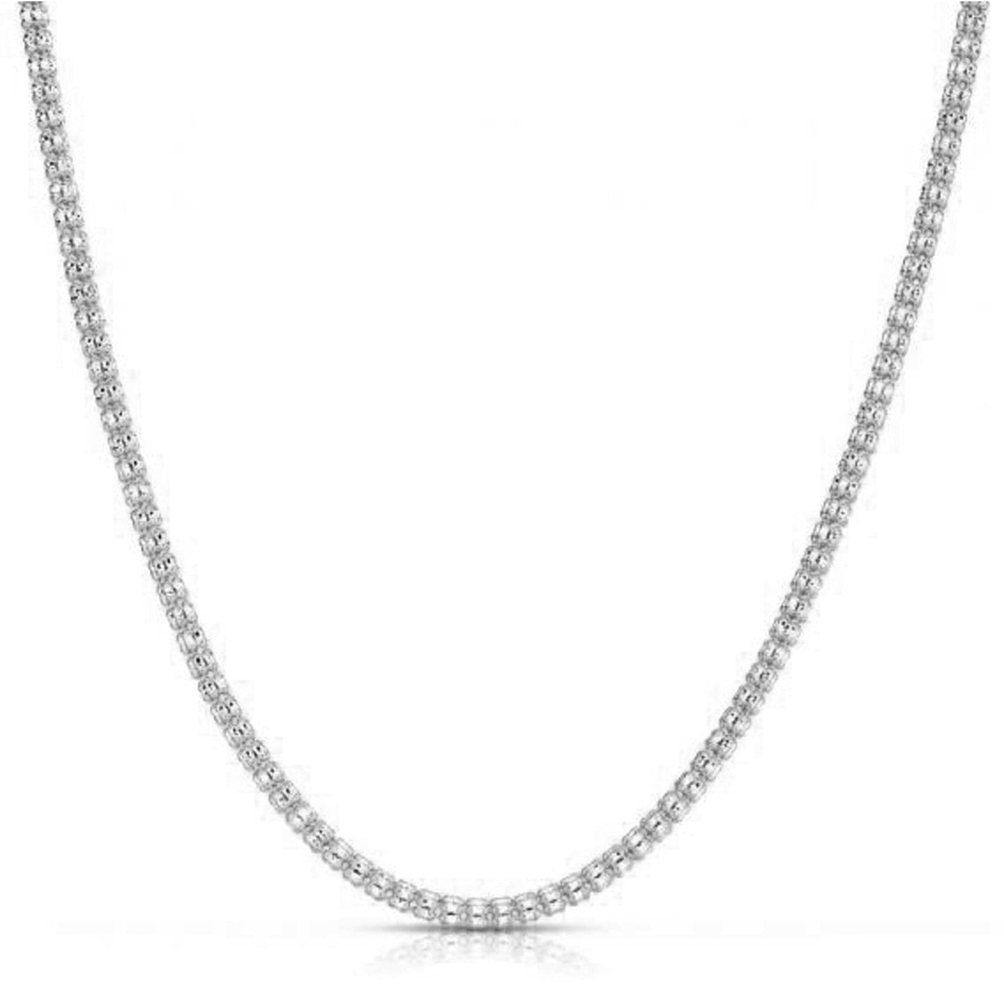 Ice Barrel Chain in 14k White Gold - 3.14 mm