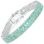 Pulsera de plata esterlina con esmeraldas genuinas de 9.41 quilates