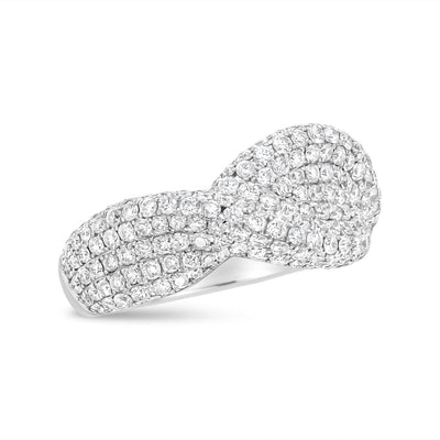 Bague de mode en diamant en or blanc 18K - Taille 7