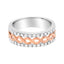 10K White and Rose Gold Diamond Split Shank Infinity Ring - Size 6