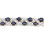 Bracelet en or jaune 14 carats plaqué, saphirs bleus et diamants