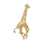 Broche Girafe en Or Jaune 18K avec Diamants et Saphirs