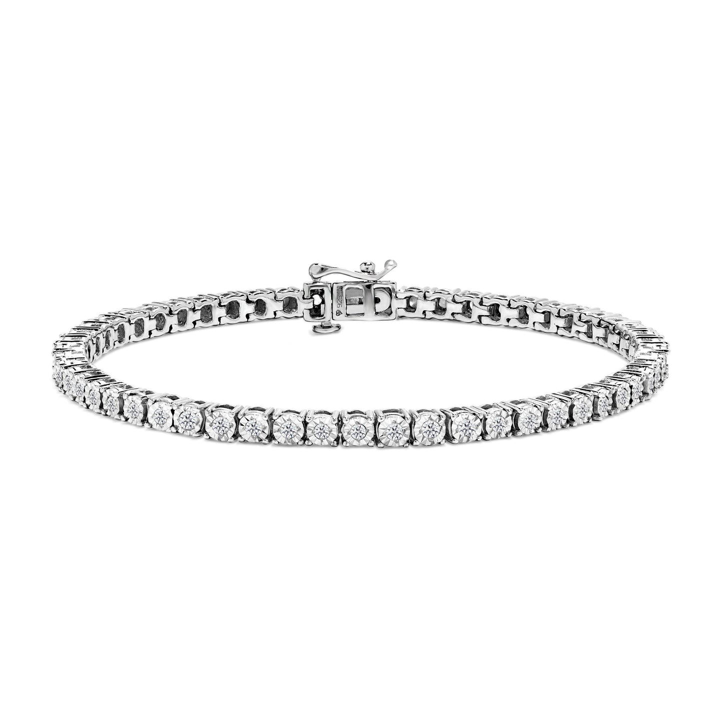 Pulsera de Tenis con Diamantes Miracle-Set de Plata Esterlina .925 - 7"