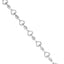 Pulsera de Enlace de Corazón y Hoja de Diamante de Plata Esterlina .925 - Tamaño 7.25