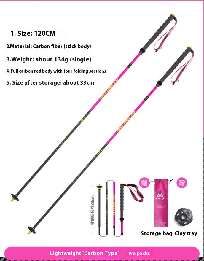 Premium Folding Carbon Trekking Poles for Outdoor Adventures