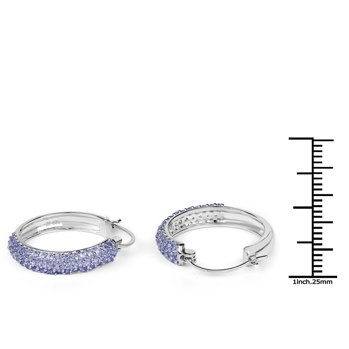 Elegant 3.06 Carat Genuine Tanzanite Sterling Silver Earrings