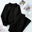 Collared Sweatshirt and High Waist Pants Active Set