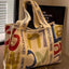 Grand Sac Fourre-Tout en Toile pour Femmes