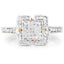 Bague de fiançailles en diamant plaquée or jaune 14K