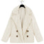 Women's Plush Button Lapel Pocket Overcoat for Autumn & Winter