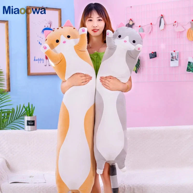 Juguetes de Peluche en Forma de Almohada de Gato Lindos - Compañeros Suaves y Acogedores