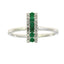 Bague en diamant émeraude naturelle de 0,25 ct en or blanc 14KT