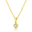 Collier Pendentif Solitaire en Argent Sterling Plaqué Or Jaune 14K avec Diamant