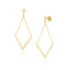 14k Yellow Gold Diamond Shape Chain Drop Earrings
