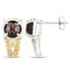 Boucles d'oreilles en argent sterling avec quartz fumé et diamants de 3,75 carats
