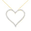 Collier Pendentif Cœur en Diamant Plaqué Or Jaune 10k en Argent Sterling - 18"