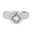 1.87 Carat Green Amethyst & White Topaz Sterling Silver Ring