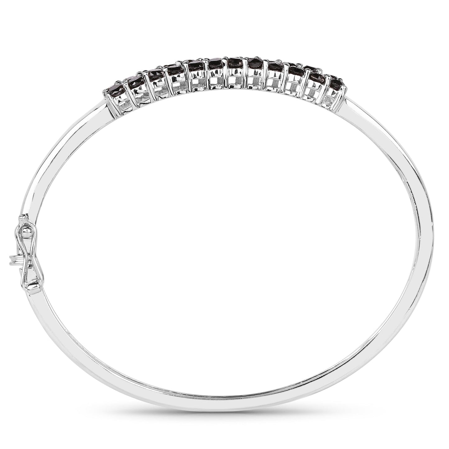 3.53 Carat Genuine Black Diamond Sterling Silver Bangle