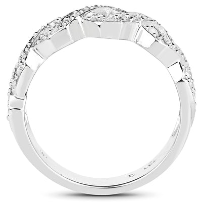 0.40 Carat Genuine White Diamond Sterling Silver Engagement Ring